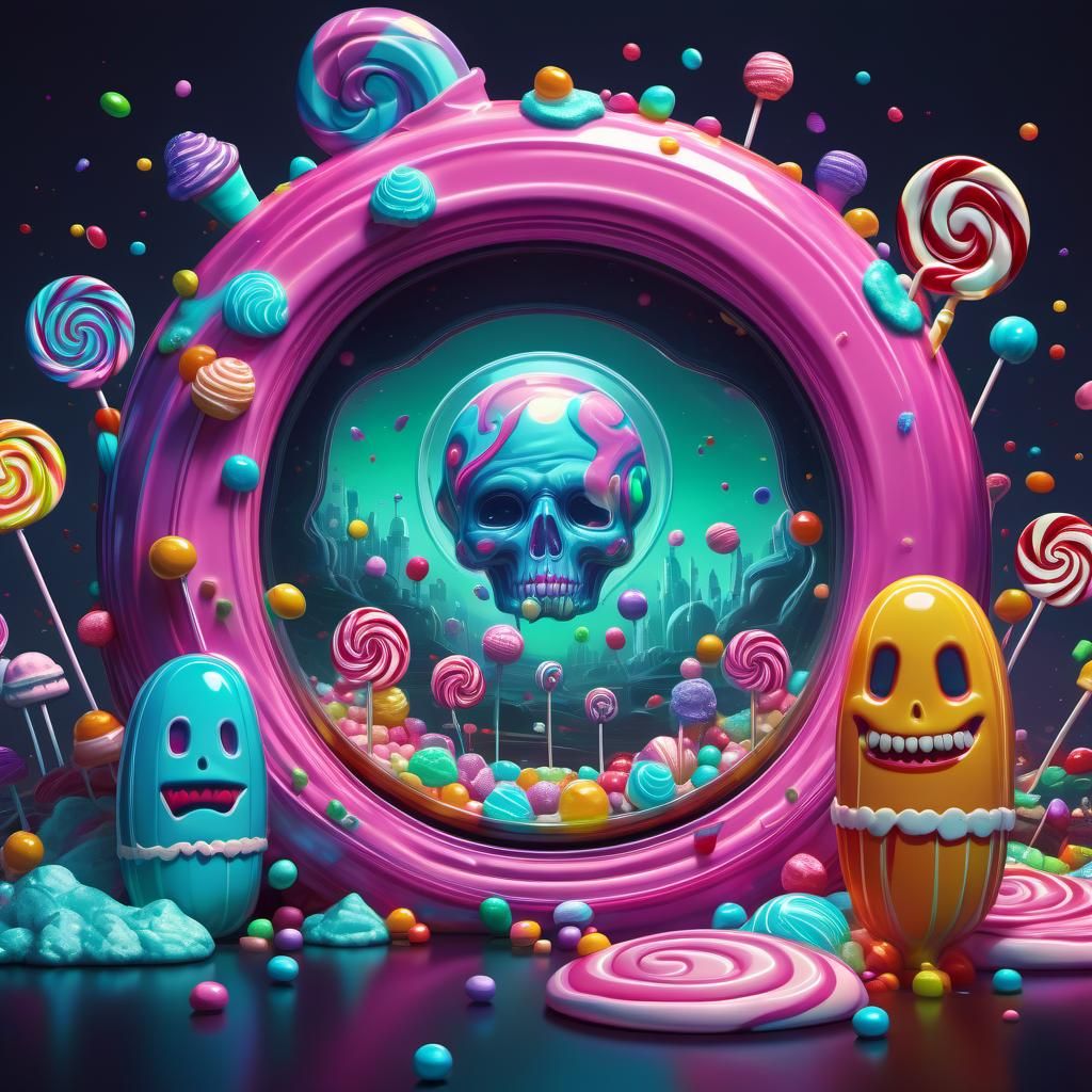 Sci-Fi Movie Scene in Candy Art Style