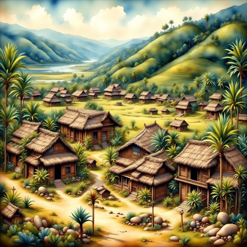 Batak architecture on Samosir Island, Sumatra, Indonesia