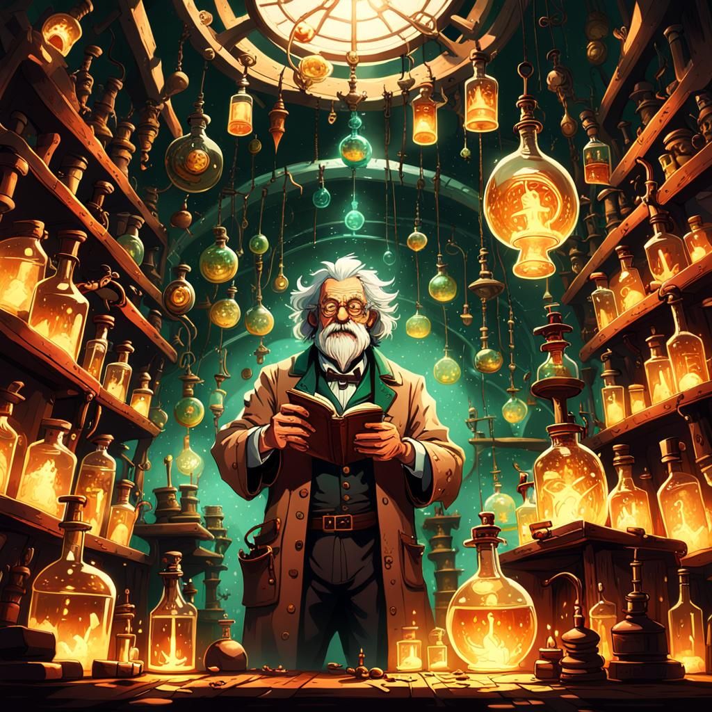 Mad Scientist in an Alchemist's Lab: Fantasy Art