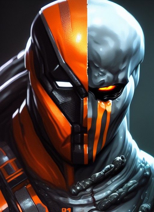 Deathstroke Portrait in Biopunk Style
