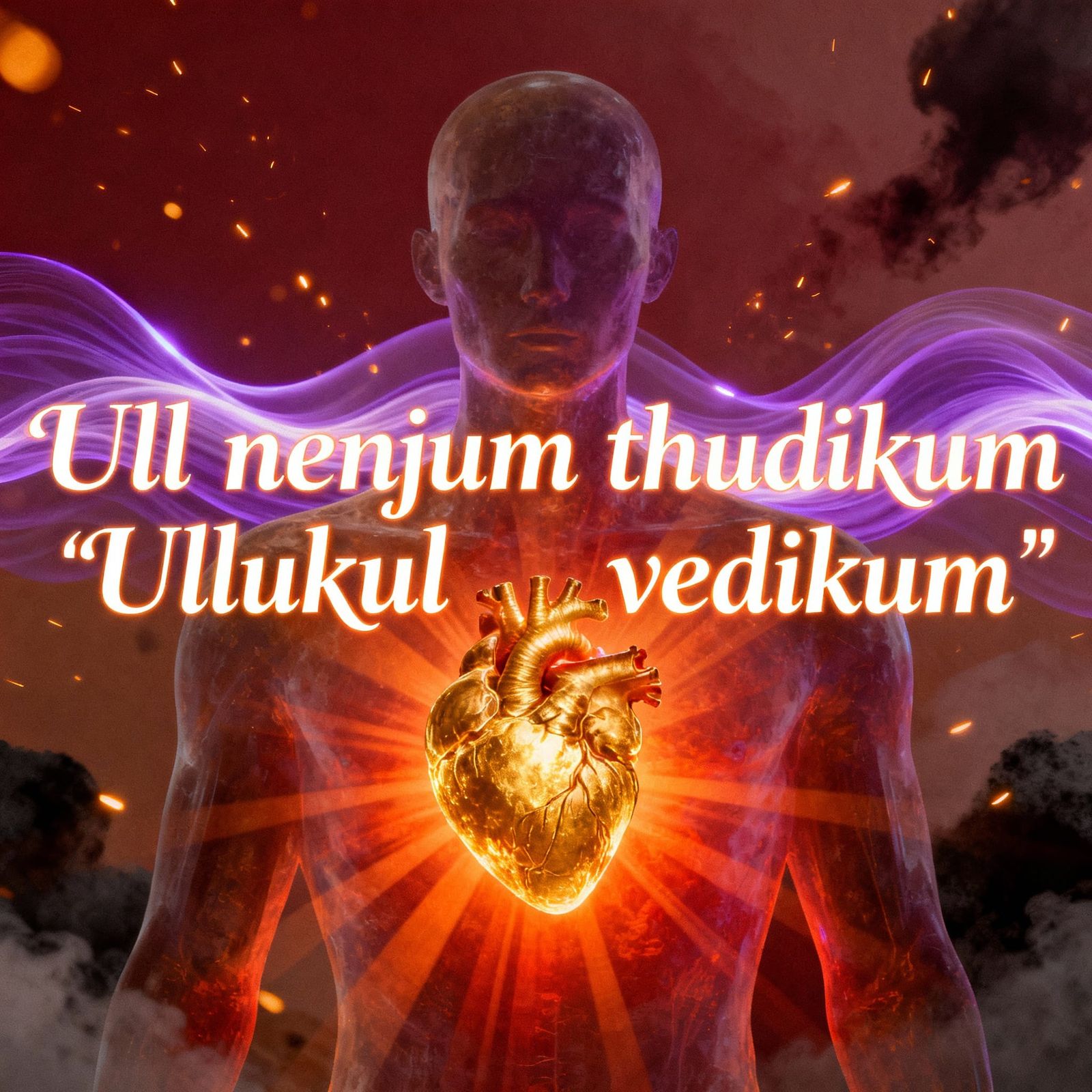 Surreal Glowing Heart Radiates Warmth and Fire