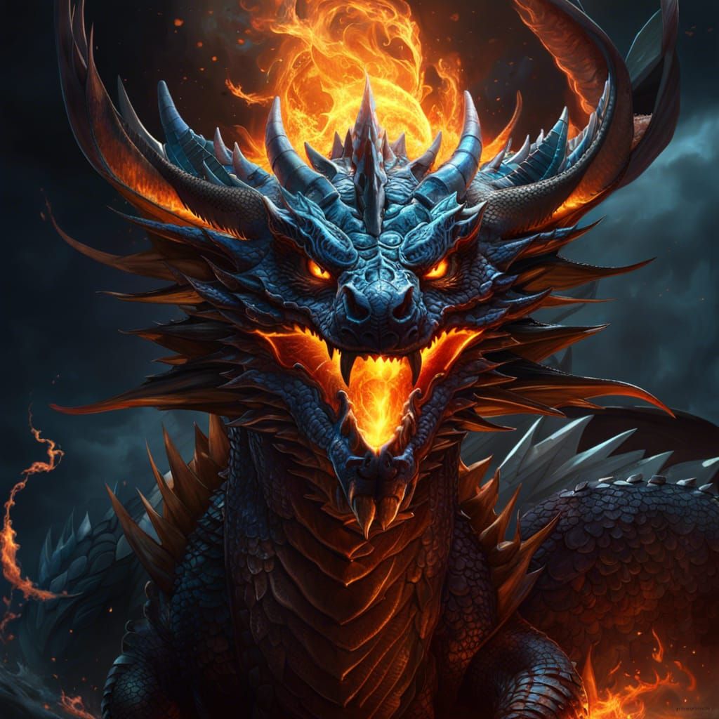 Three-Headed Dragon Unleashes Elemental Fury