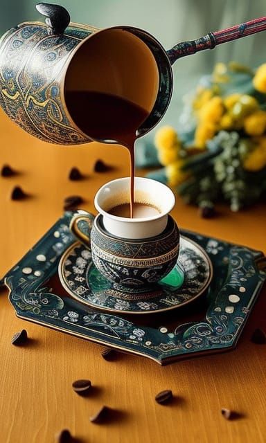 Pouring Coffee into Cup: Digital Matte Painting