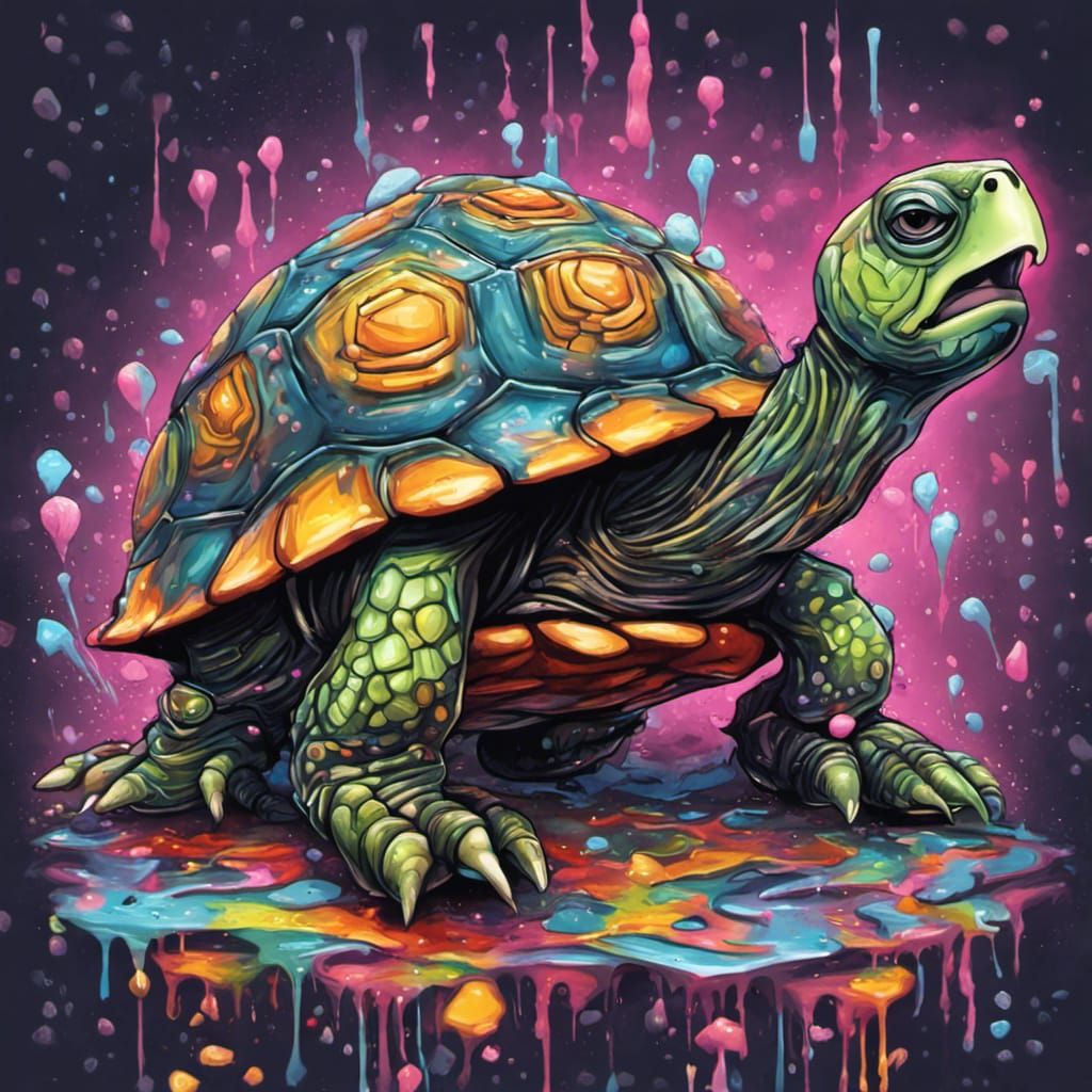 Drunk Turtle on Rollerskates: Graffiti Art