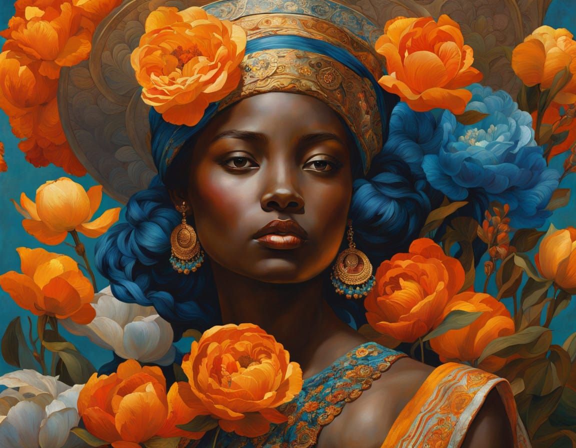 Vibrant Masterpiece of Luxurious Garden in Mexican Art Style