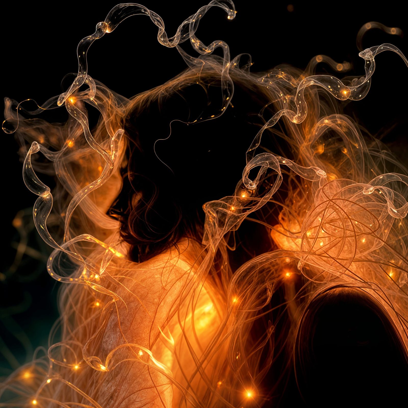 Crystalline Fire Woman: A Diaphanous Vision