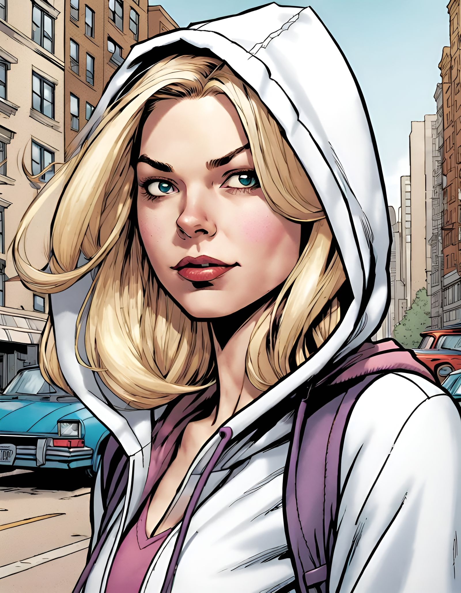 Gwen Stacy Comic Book Art in 8k