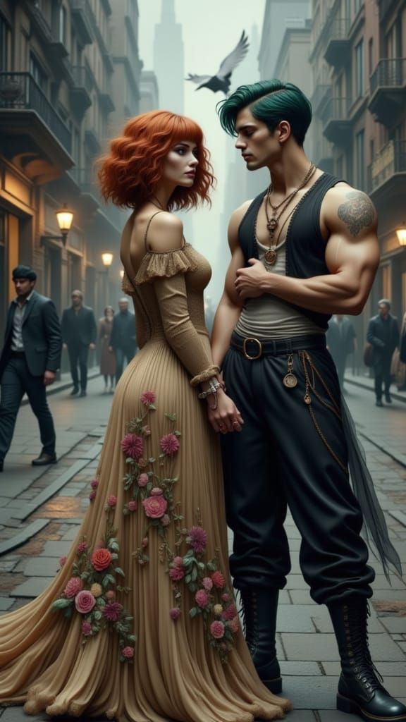 Goth Emo Couple on Romantic NYC Book Cover