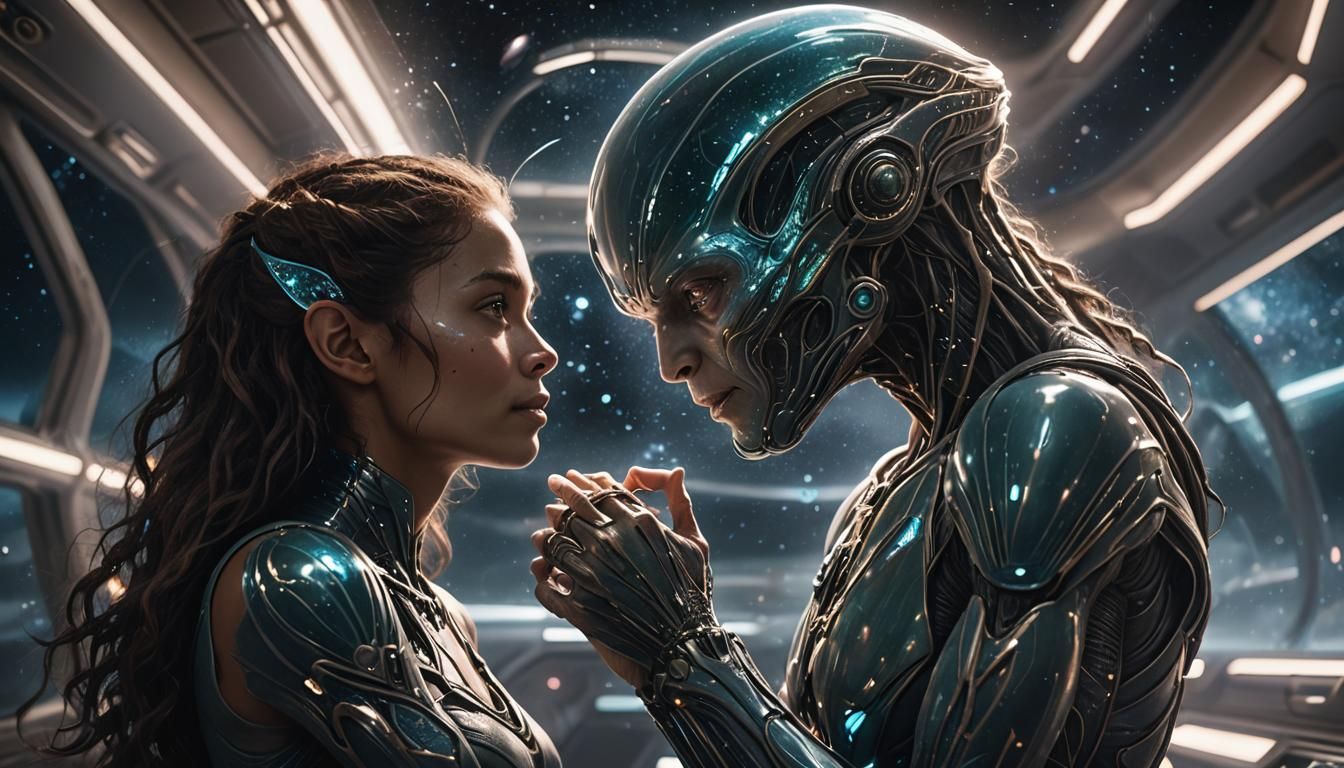 Sci-Fi Romance: Alien Embrace on Intergalactic Cruiser