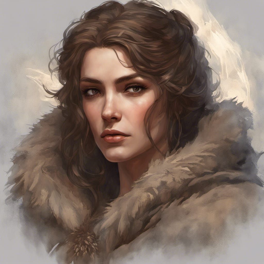 Slavic Noble Woman Portrait in Hyperdetailed Digital Art