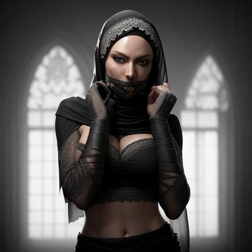 Mouth Covered Portrait in Hyperrealistic Style