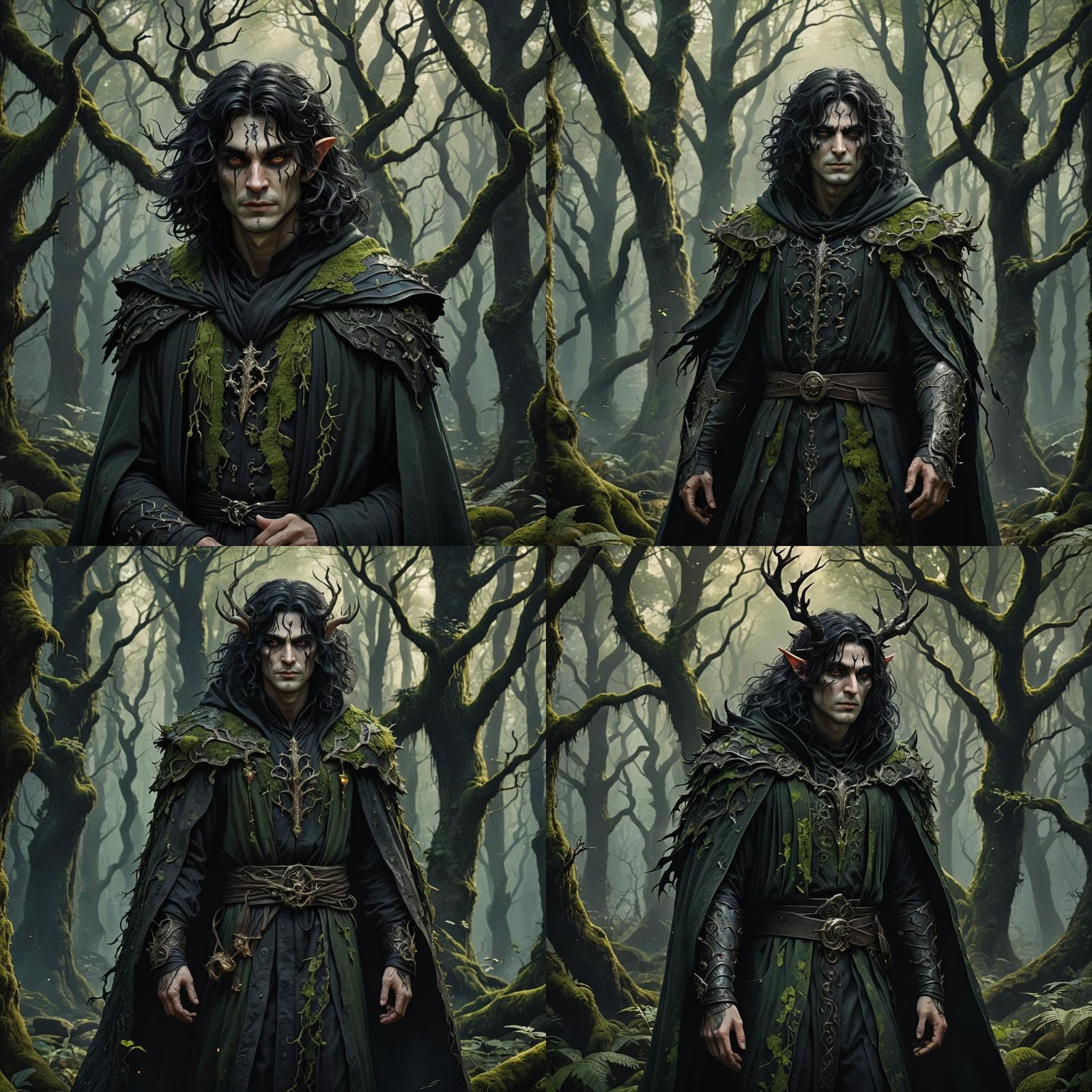 Dark Faerie Lord in a Creepy Forest: Detailed Matte Painting