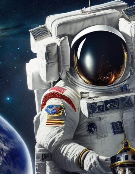 Alien Furry Friend in Space Station, Detailed Matte Painting