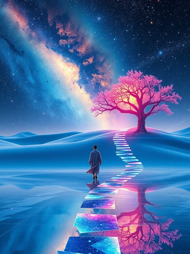 Surreal Odyssey through Shattered Skies and Mirrored Realms