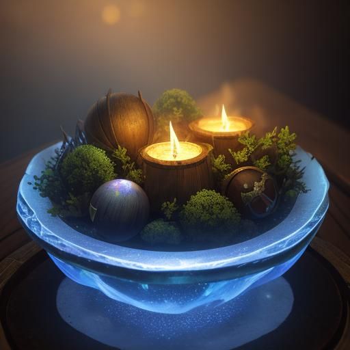 Glowing Potion of Healing: Triadic Colors Oil Painting