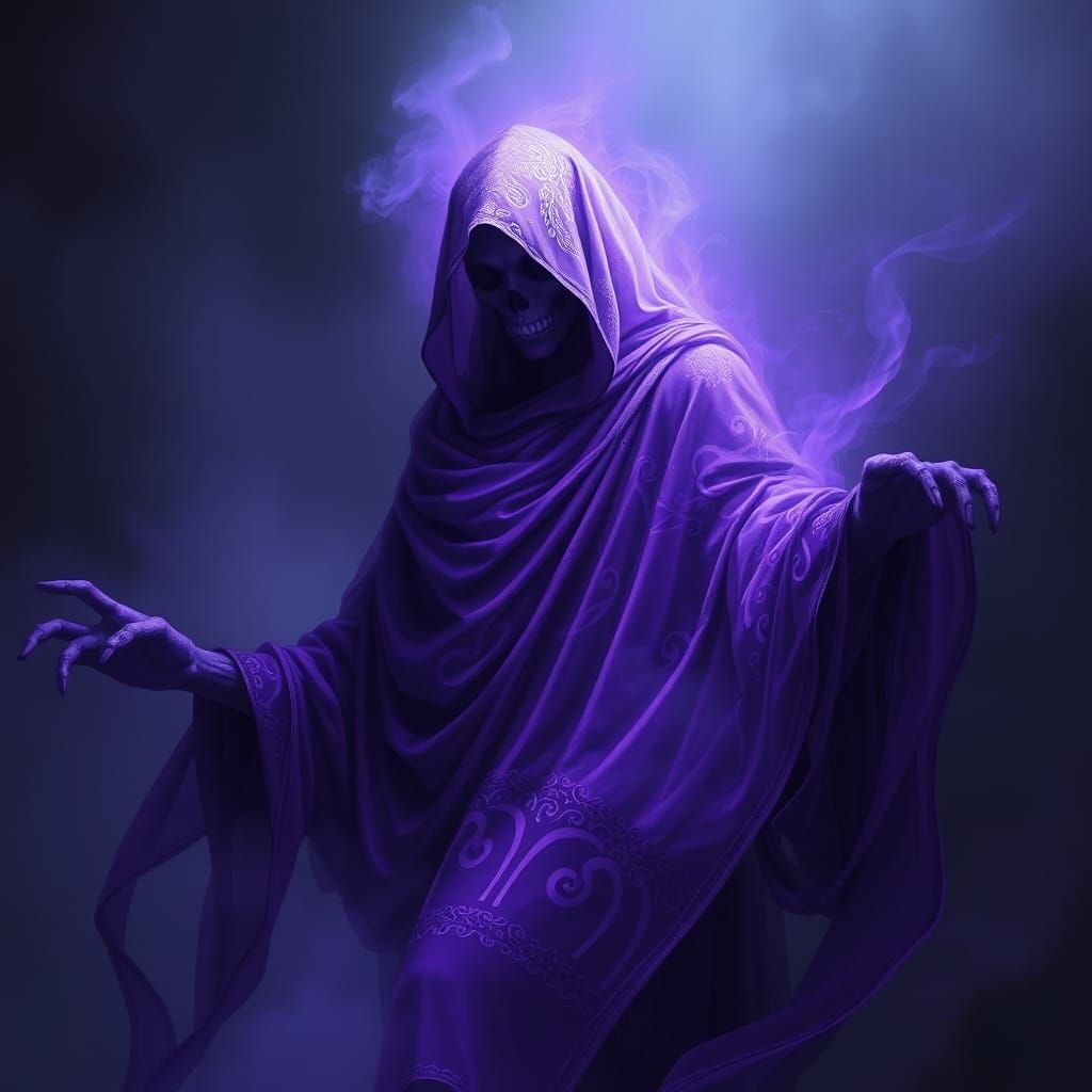 Ethereal Purple Haunter in Surrealist Style