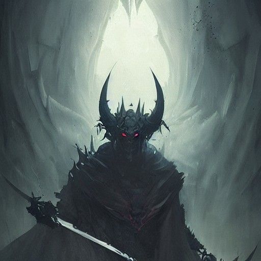 Sinister Demon King in Dark Fantasy Style