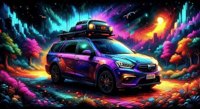 Cyberpunk Mosaic: Scintillating Blacklight Ambiance