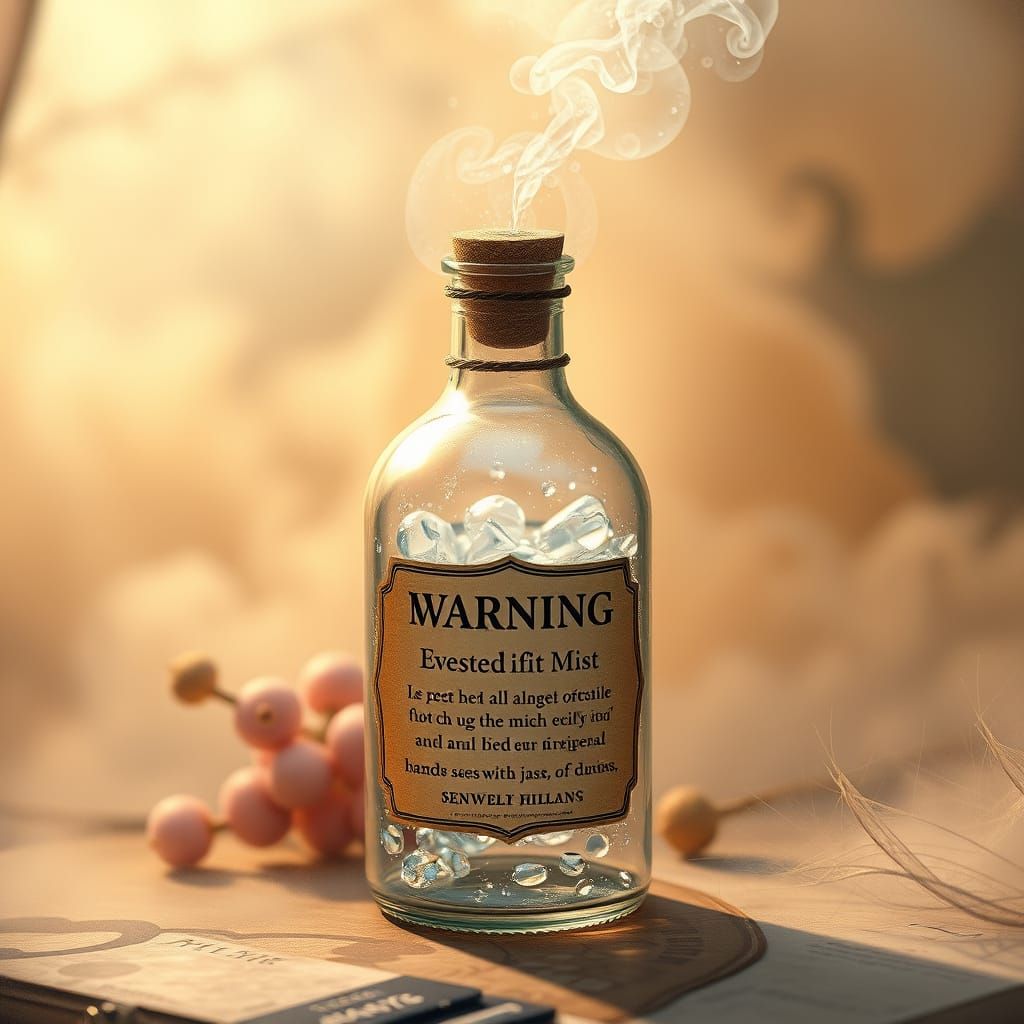 Magical Invisibility Potion Bottle in Dreamlike Style