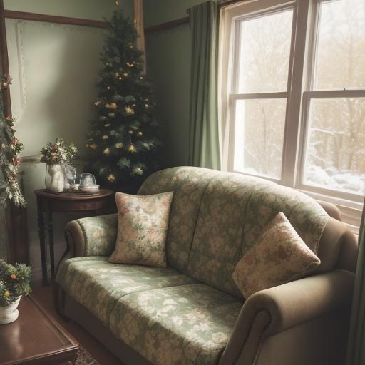Cozy Vintage Living Room in Winter Light