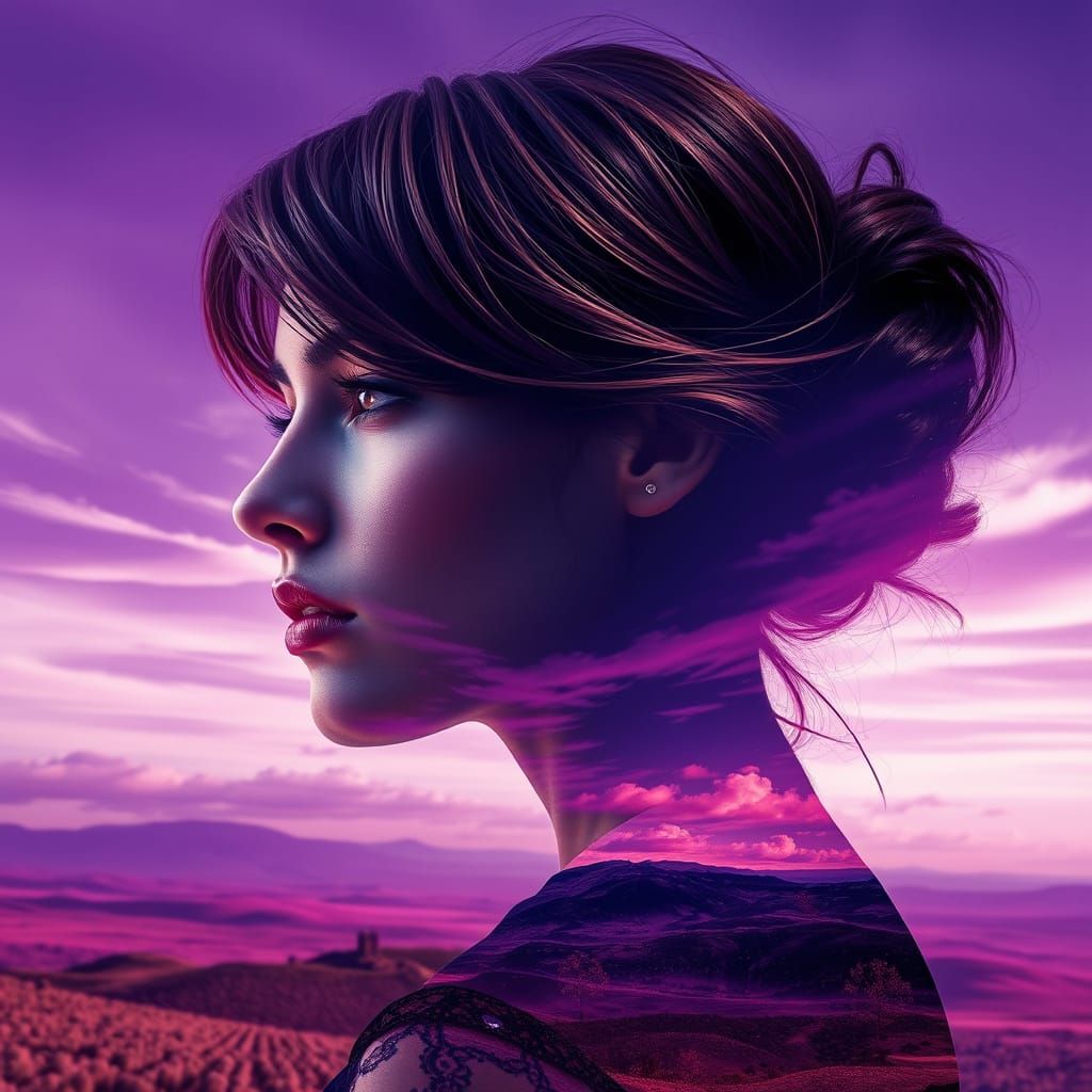 Hyperrealistic Dreamgirl in Vibrant, Splashy Depths