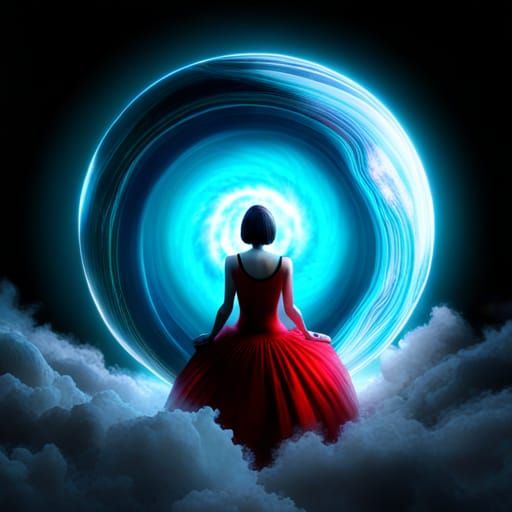 Ethereal Woman Trapped in Magical Orb: Digital Matte Paintin...