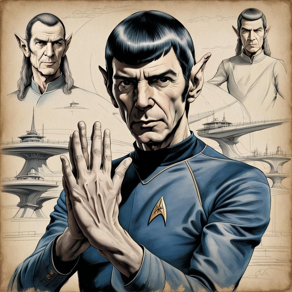 Art by Leonardo da Vinci, a meticulous study of Spock from '...