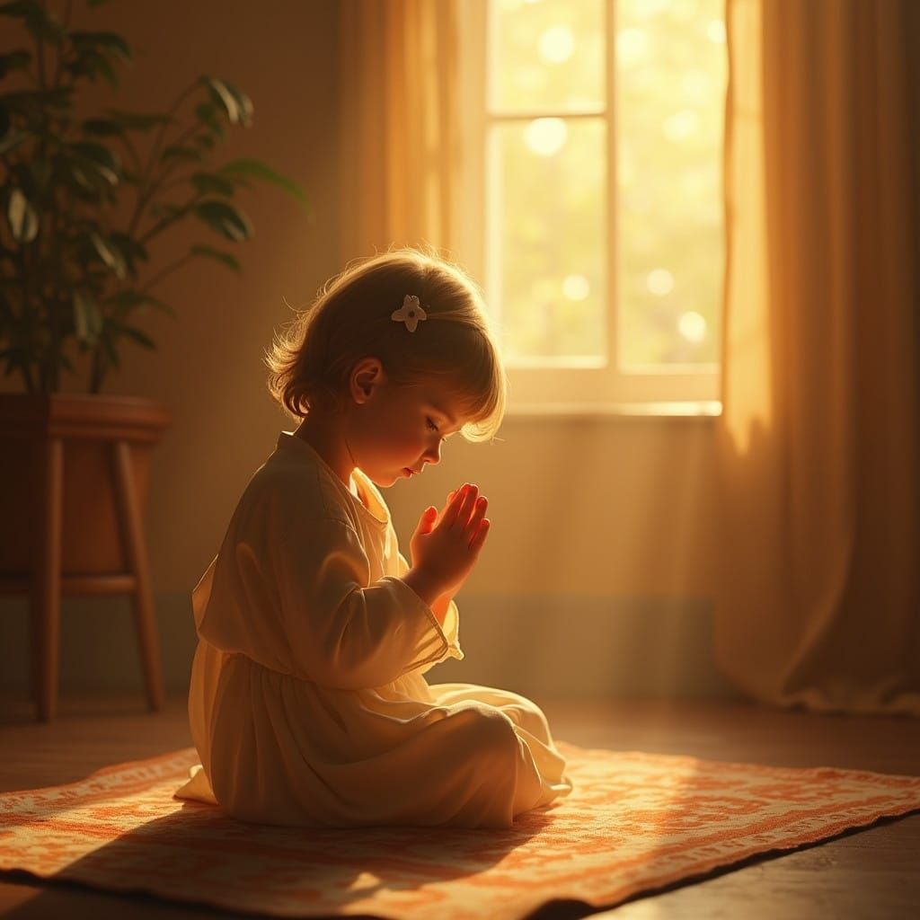 Serene Child in Golden Sanctuary