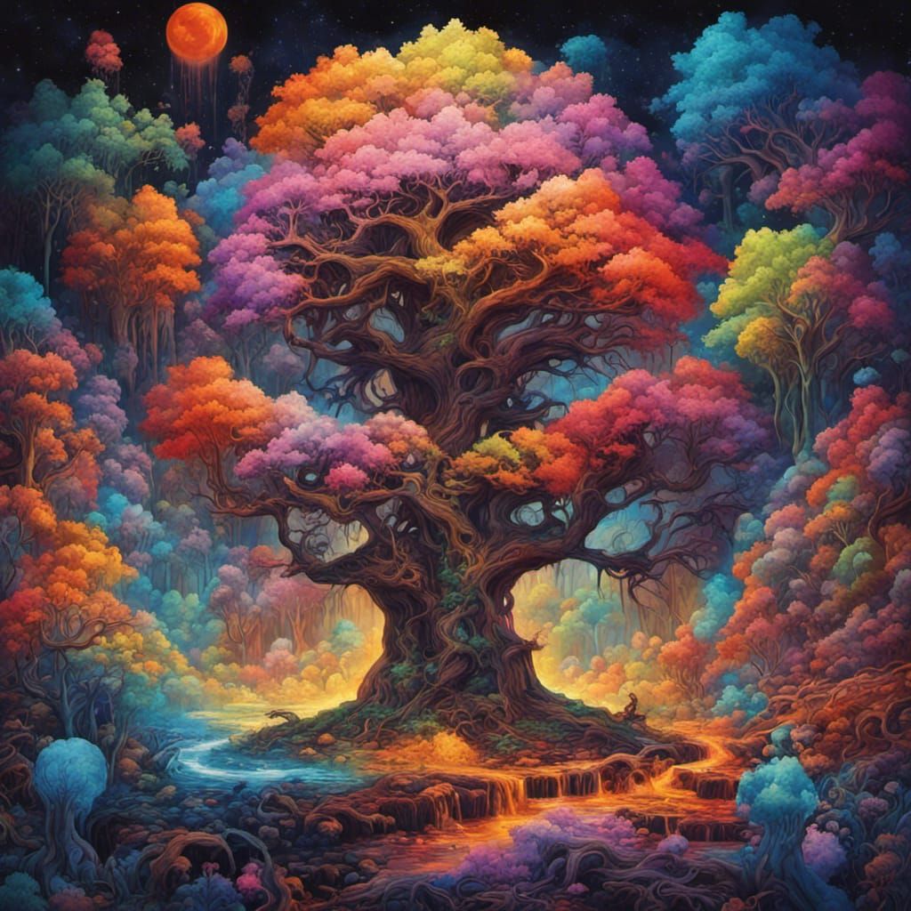 Yggdrasil in Eden: Psychedelic Airbrush Art