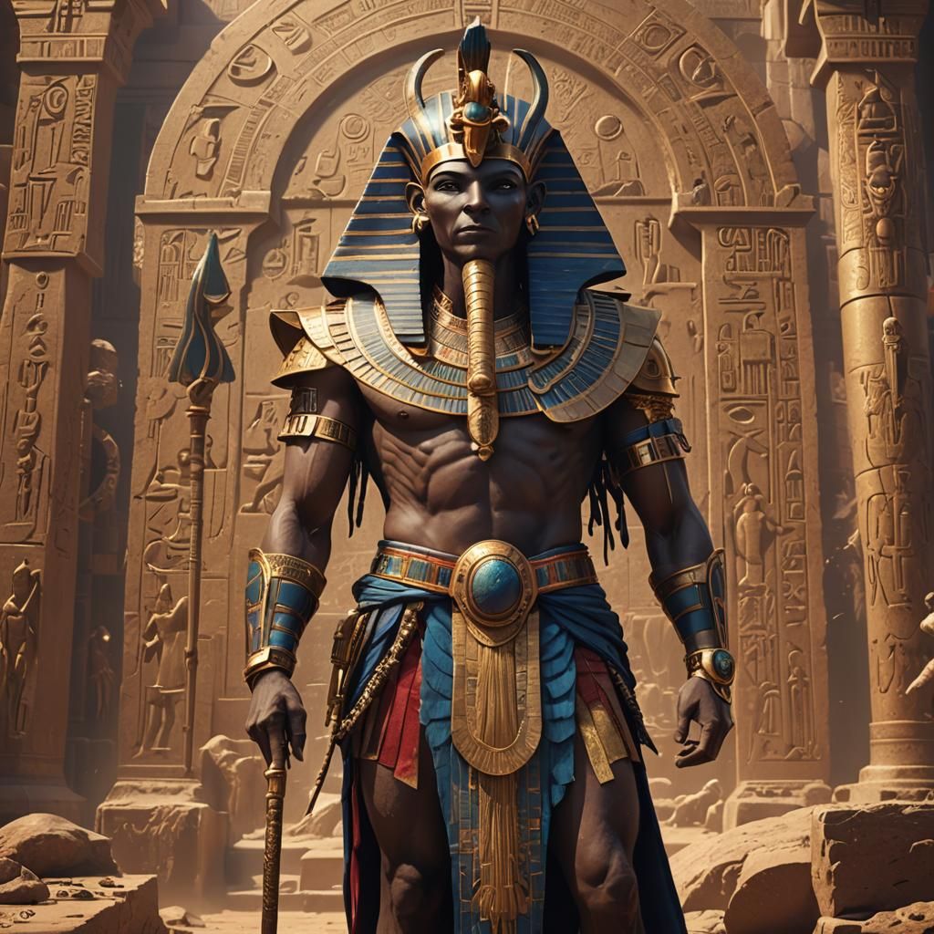 Detailed Matte Painting of Egyptian God Ra