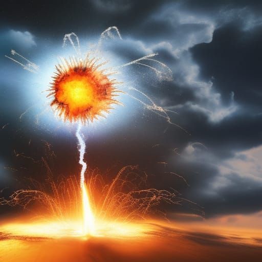 Hieroglyphics Depicting Explosions in Ancient Times