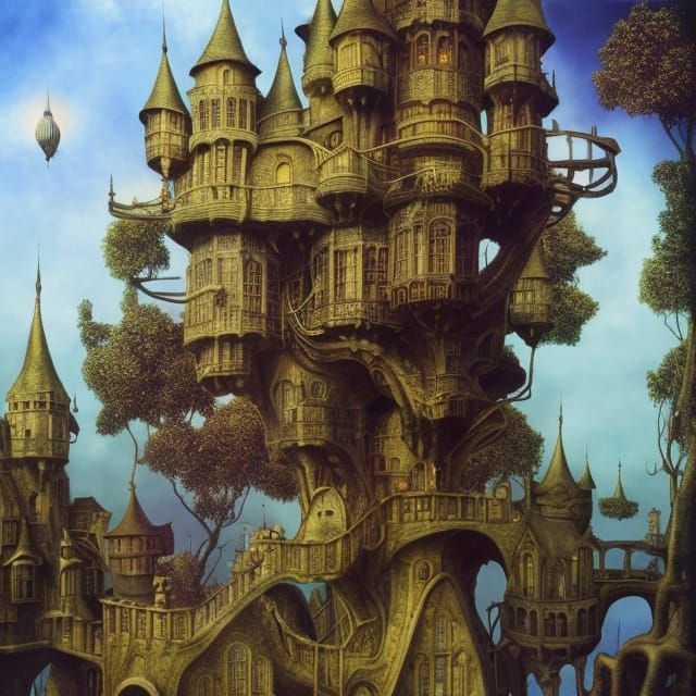 Surreal Castle Architecture in Vivid Detail