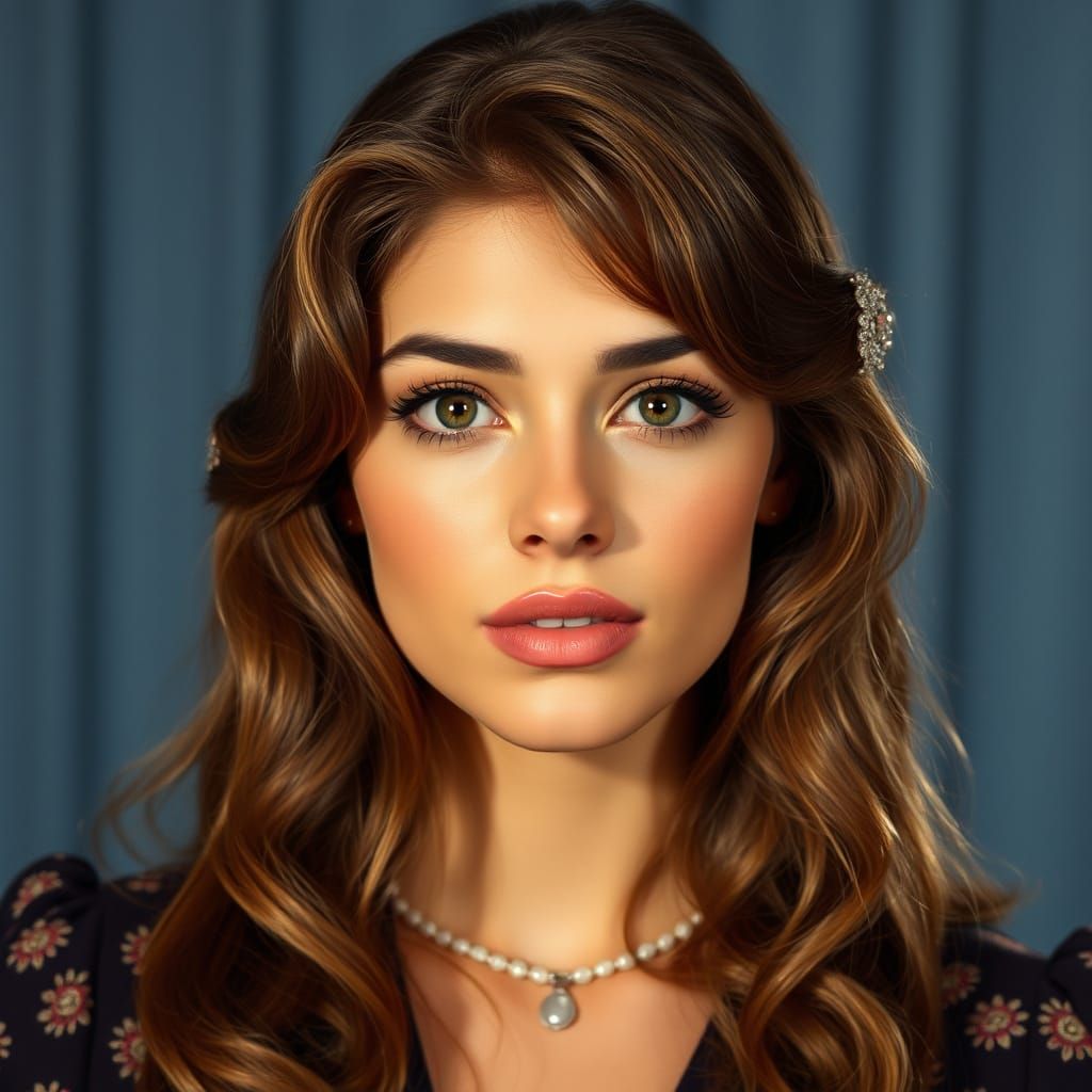 Stunning 1970s TV Star Portrait, Ultra-Detailed