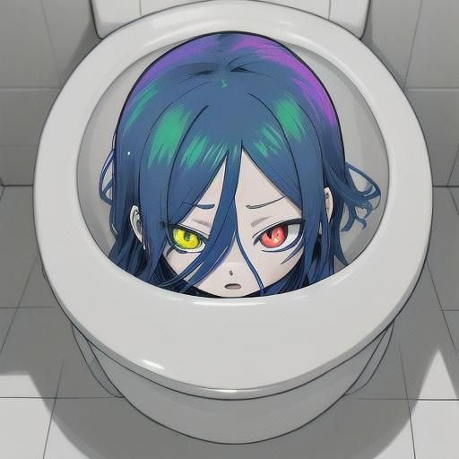 Skibidi Toilet Head Emerges in Surreal Anime Style