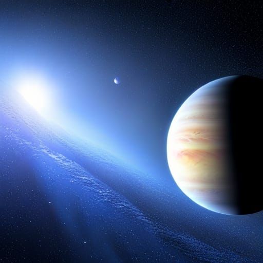 Three Saturn-Like Planets Orbiting a Blue Sun