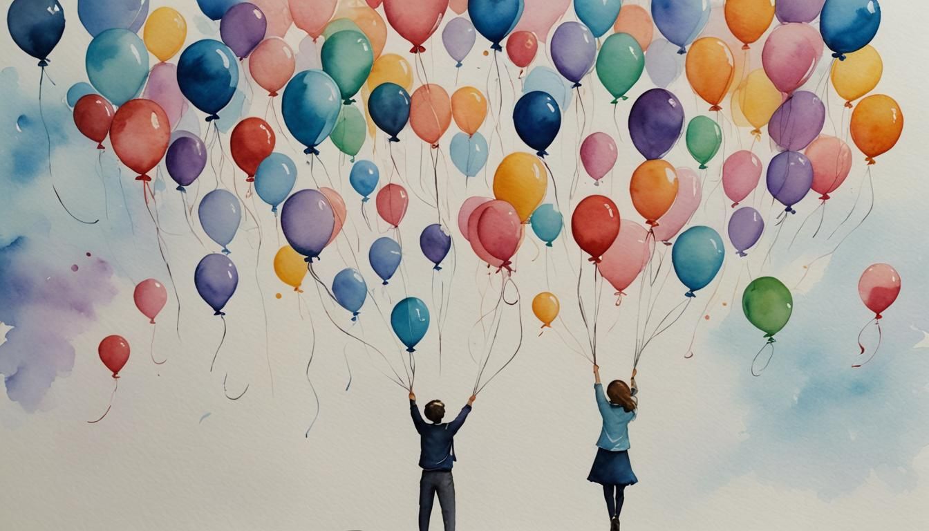 Balloons of Strength: Romantic Watercolor Support System