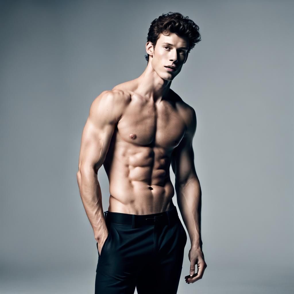 Shirtless Male Model Photoshoot in Studio