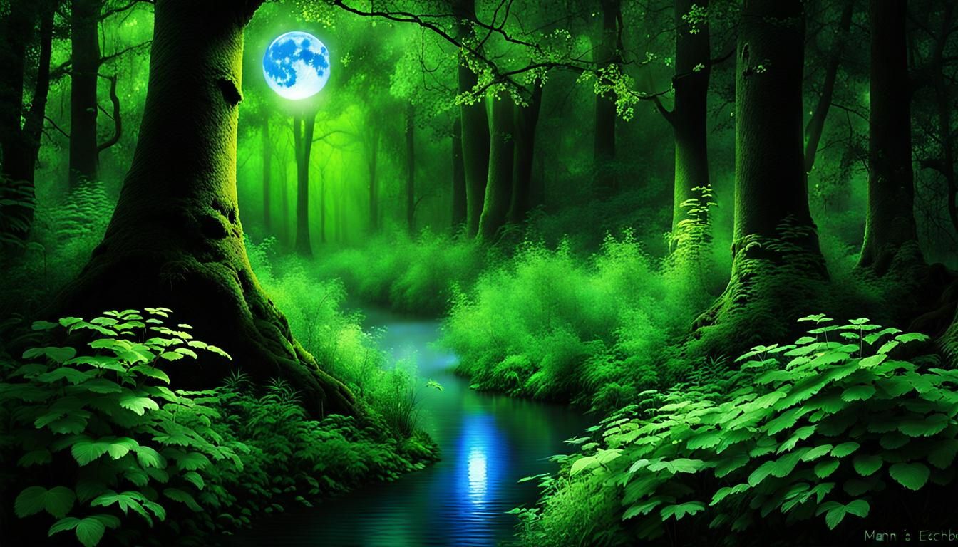 Enchanted Forest: Mother and Child in Moonlight