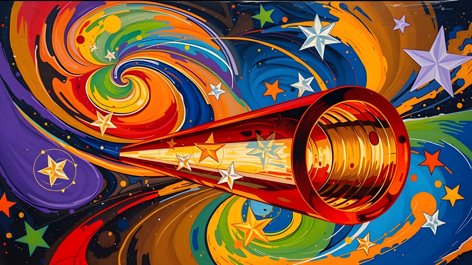 Dazzling Cosmic Dance in Vibrant Colors