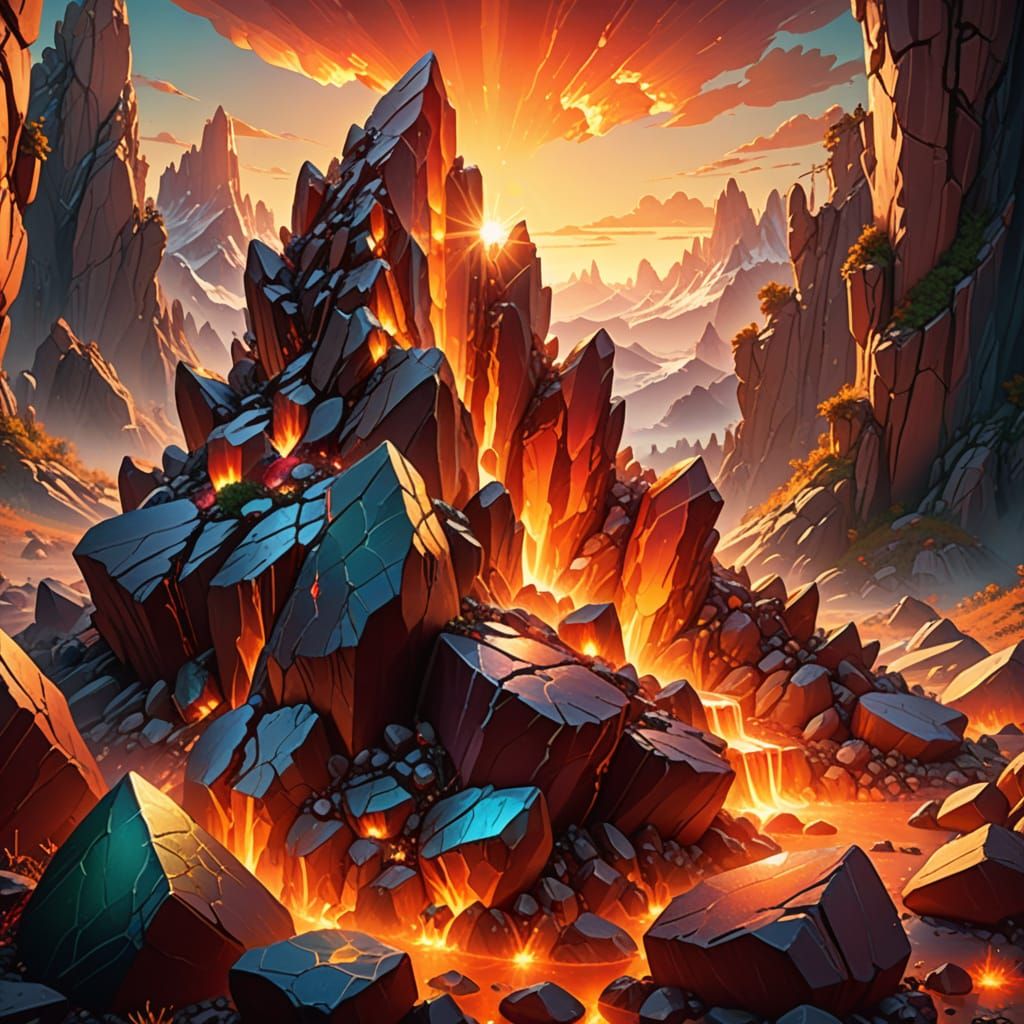 Bloodstone Gleaming in Golden Hour Light