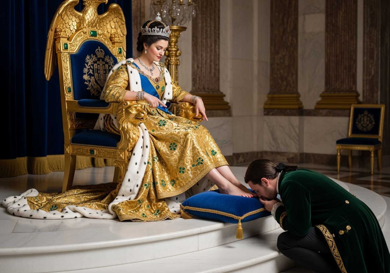 French Empress on Eagle Throne, Professional Photography