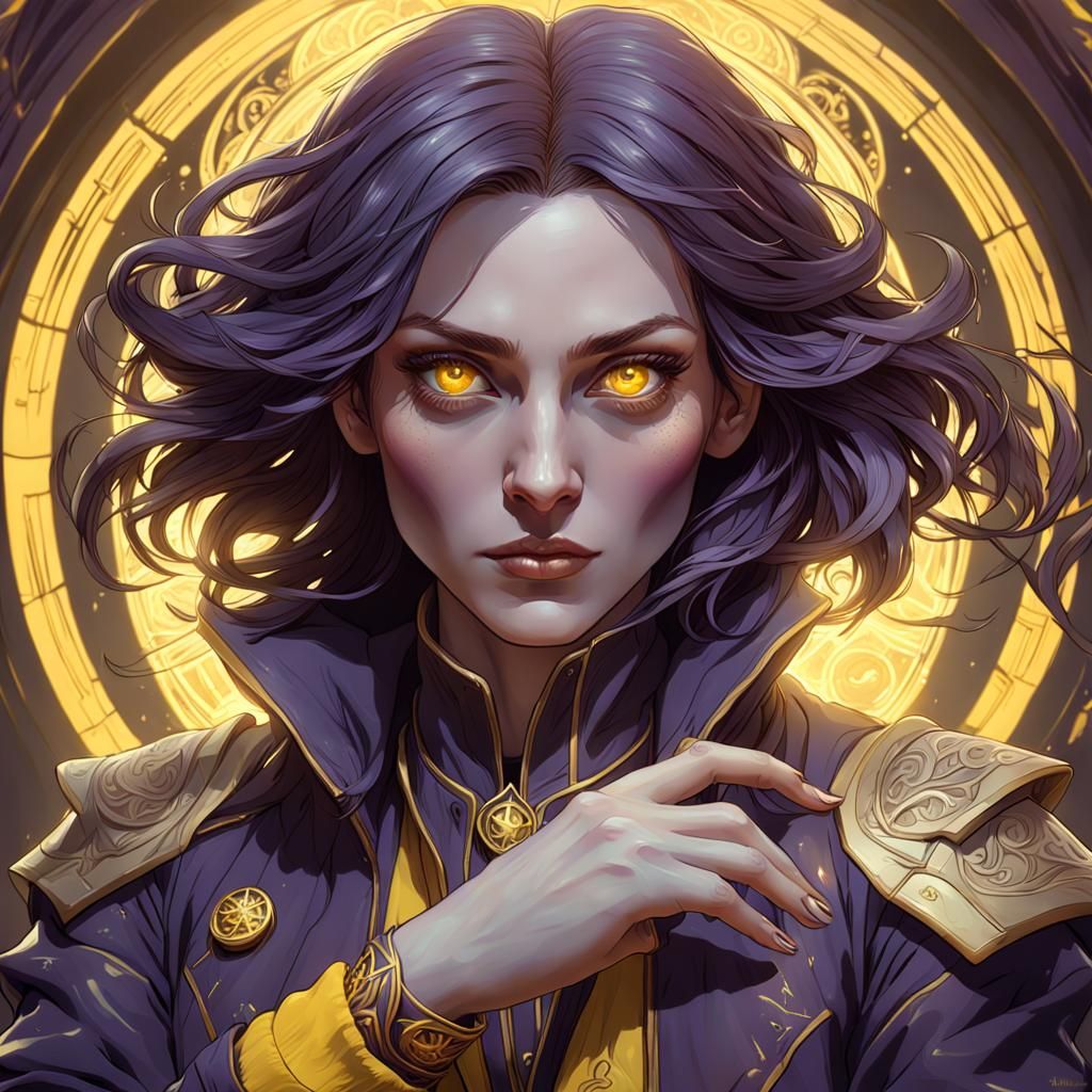 Welsh Sorceress Portrait in Art Nouveau Style