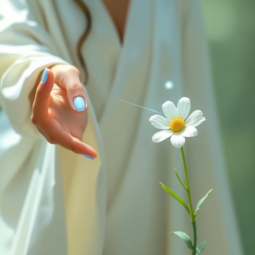 Magical Woman Shrinks Daisy with Glowing Light