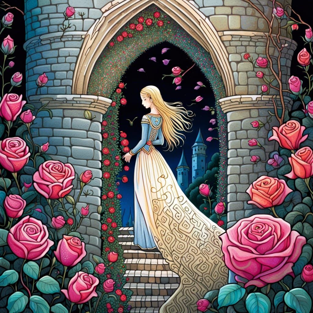 Prince in Rose Maze to Medieval Tower