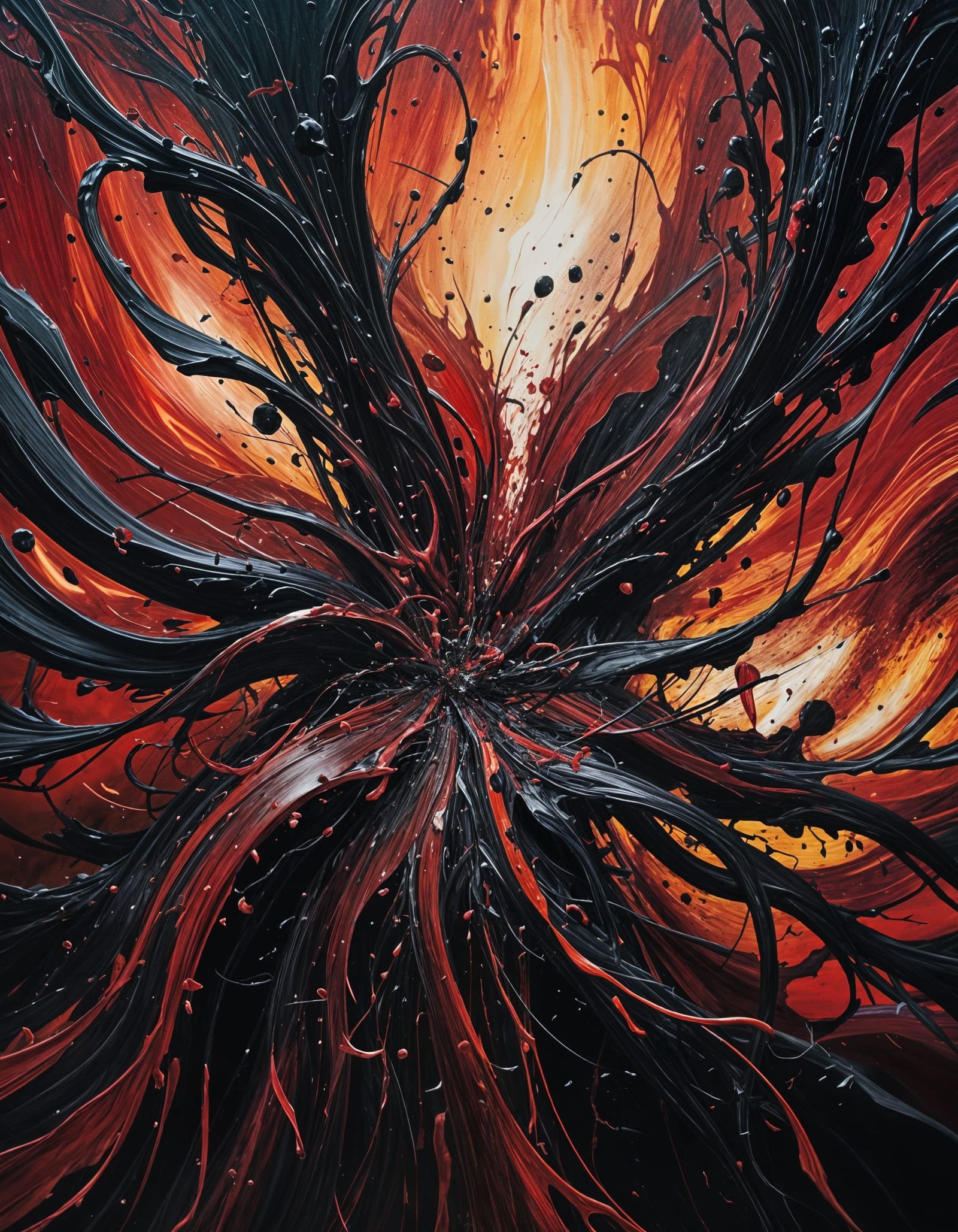 Crimson Tempest: Intense Expressionist Scene