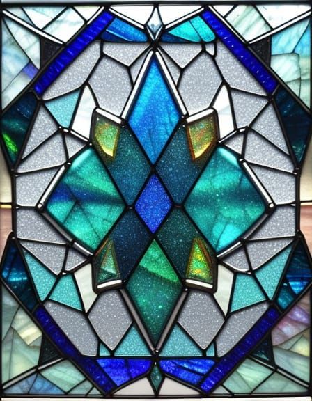 Abstract Stained Glass Beach Design