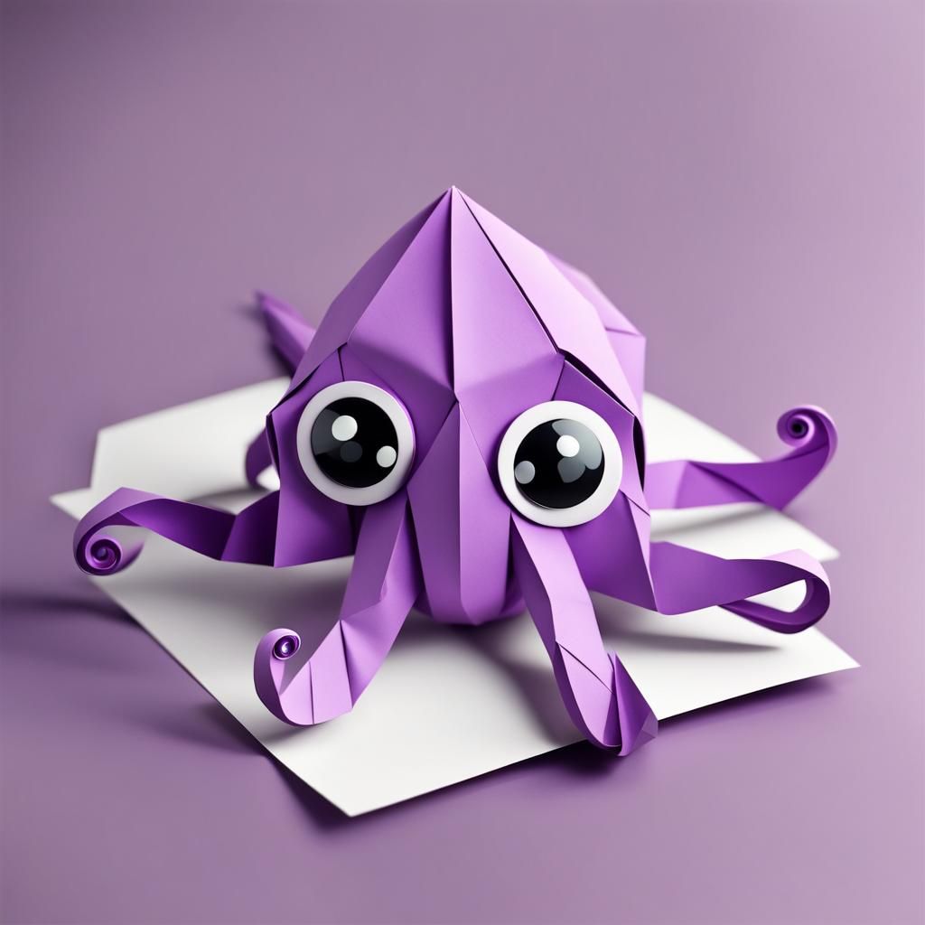 Origami purple octopus 🐙