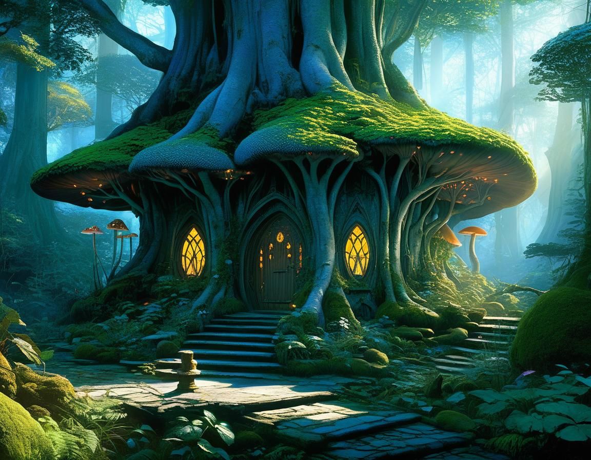 Enchanting Elven Kingdom with Luminous Colors