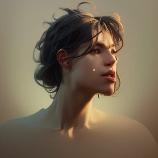 Proud Father Portrait in Hyperdetailed Splash Art Style