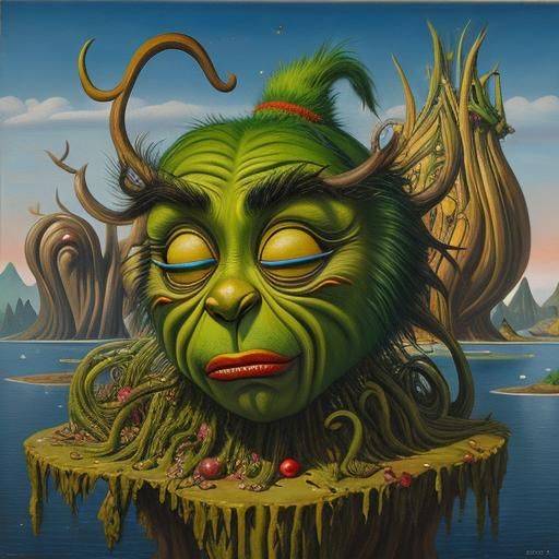 Surreal Grinch Melts in Salvador Dali Style